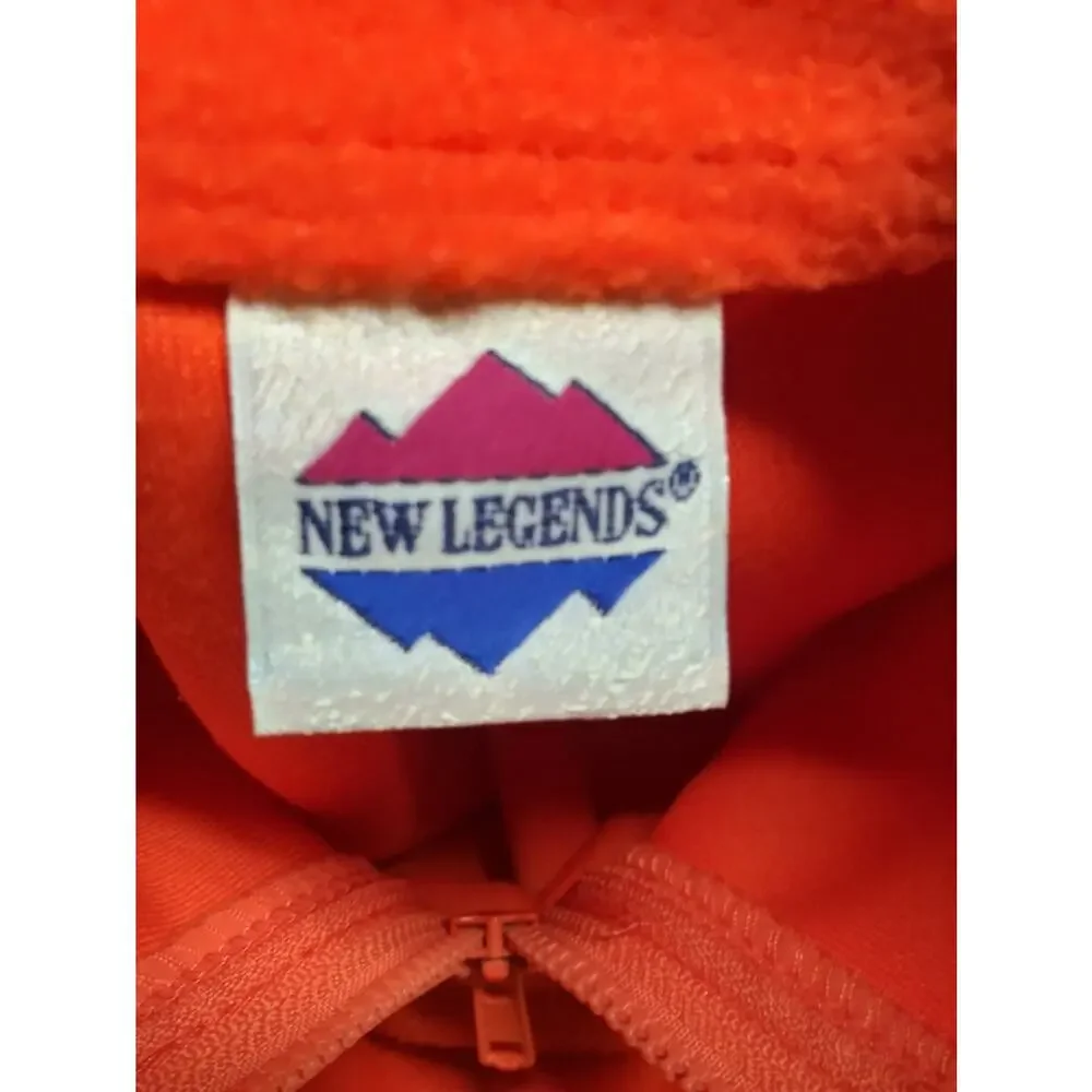 New Legends Vintage  Colorblock Orange & Cream Fleece Pullover Boys Size 7